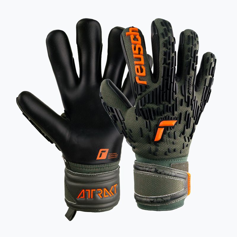 Mănuși de portar Reusch Attrakt Freegel Silver Junior negru-verde 5372035-5555 4