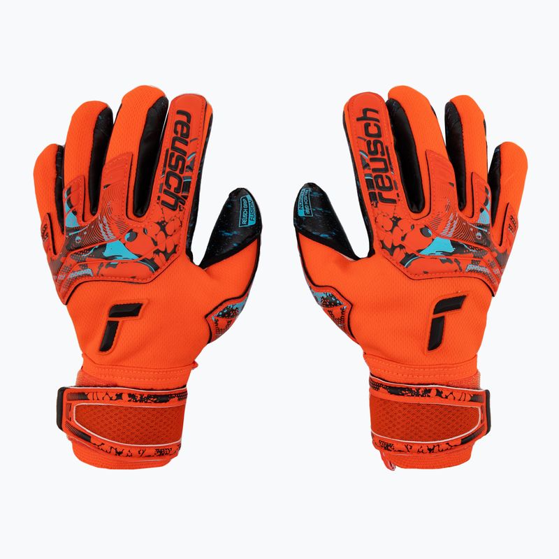 Mănuși de portar pentru copii Reusch Attrakt Fusion Finger Support Guardian Junior roșu 5372940-3333