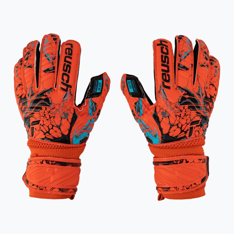 Mănuși de portar pentru copii Reusch Attrakt Silver Roll Finger Junior pentru copii, roșu 5372217-3333