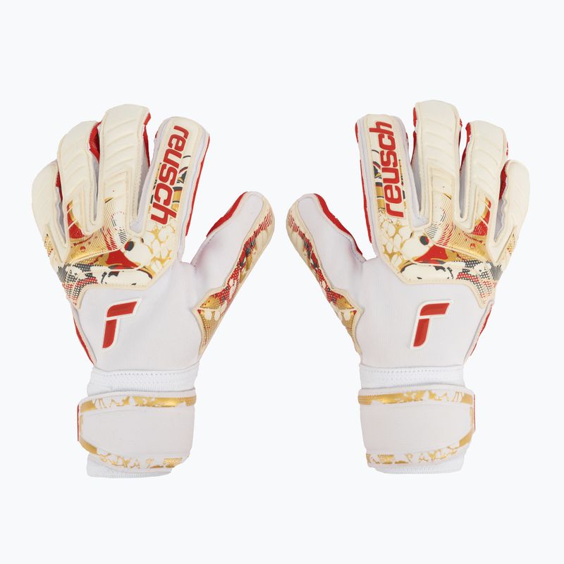 Mănuși de portar Reusch Attrakt Gold X GluePrint alb 5370975-1011