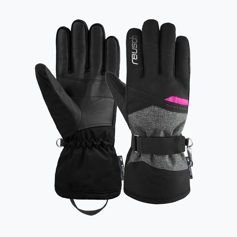 Mănușă de schi pentru femei Reusch Helena R-Tex Xt negru/negru melange/roz glo 5