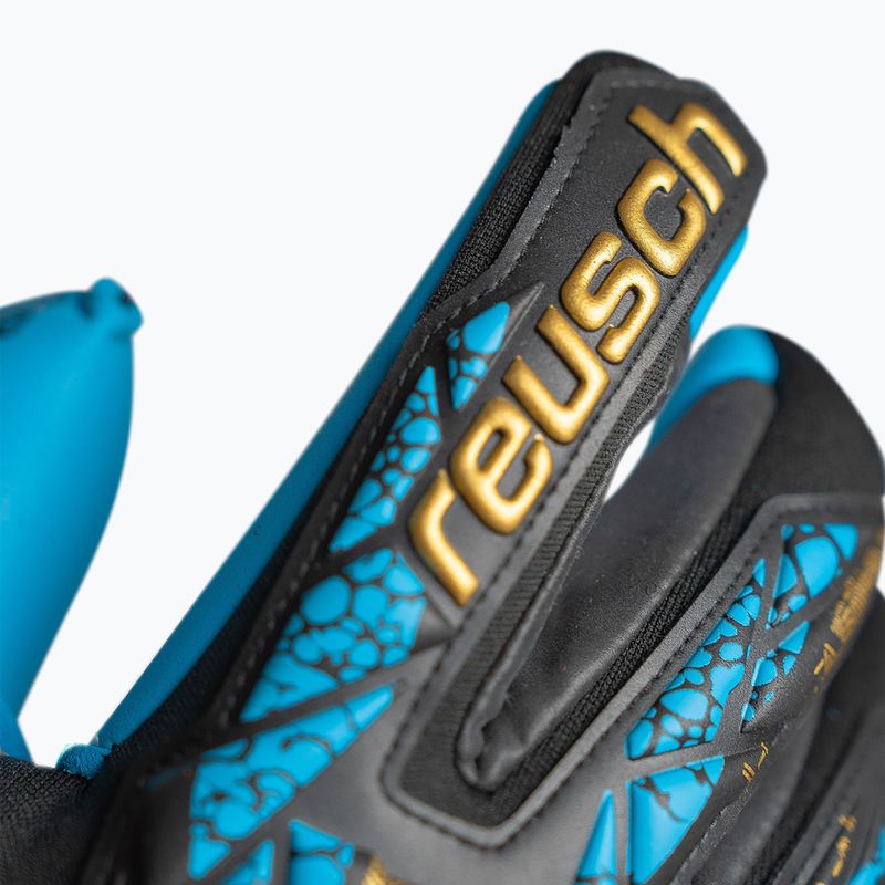 Mănuși de portar Reusch Attrakt Aqua Finger Support black/gold/aqua 5