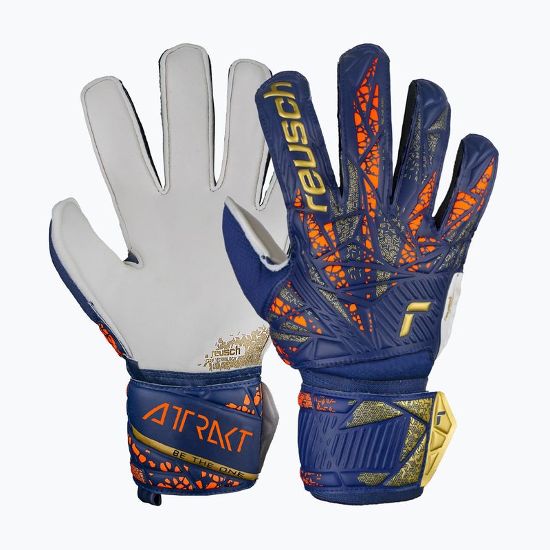 Mănuși de box pentru copii Reusch Attrakt Grip Junior premium blue/gold
