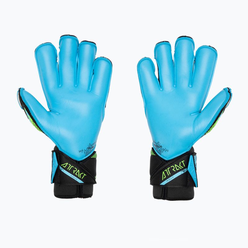Mănuși de portar Reusch Attrakt Aqua Evolution black/fluo lime/aqua 2
