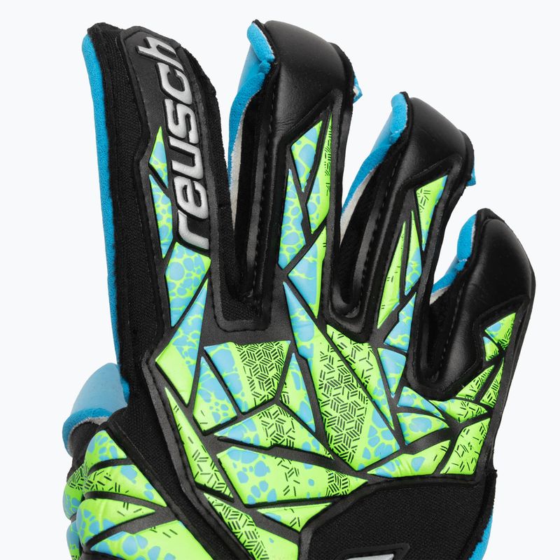 Mănuși de portar Reusch Attrakt Aqua Evolution black/fluo lime/aqua 4