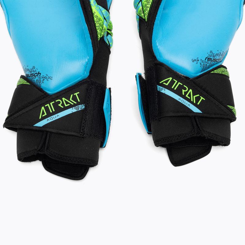 Mănuși de portar Reusch Attrakt Aqua Evolution black/fluo lime/aqua 5