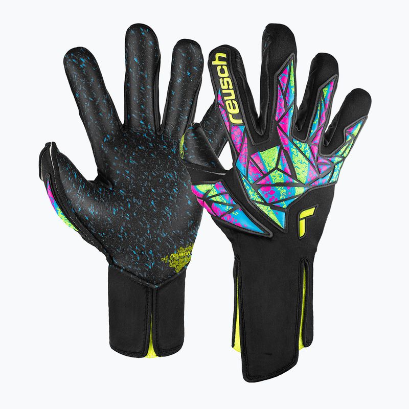 Mănuși de portar  Reusch Attrakt Fusion Strapless black/safety yellow/black