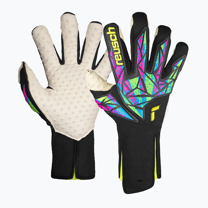 Mănuși de portar  Reusch Attrakt SpeedBump Strapless black/safety yellow