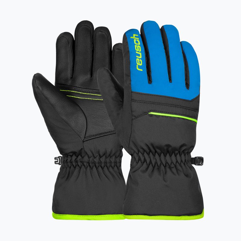 Mănuși de schi pentru copii Reusch Alan Junior black/brilliant blue/safety yellow