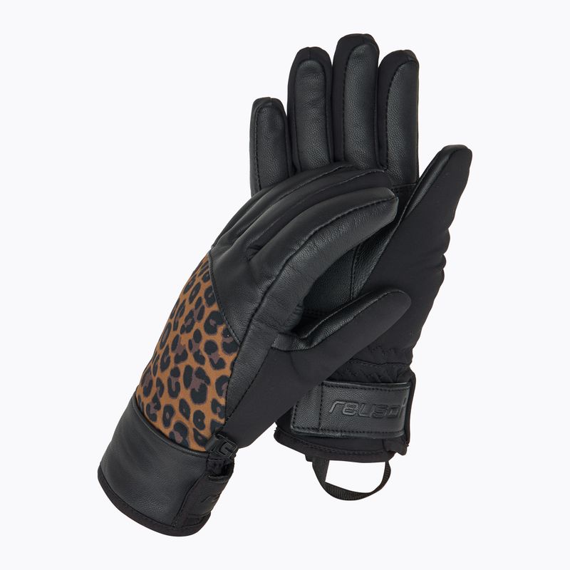 Mănuși de schi pentru femei Reusch Beatrix R-Tex XT black/brown leopard