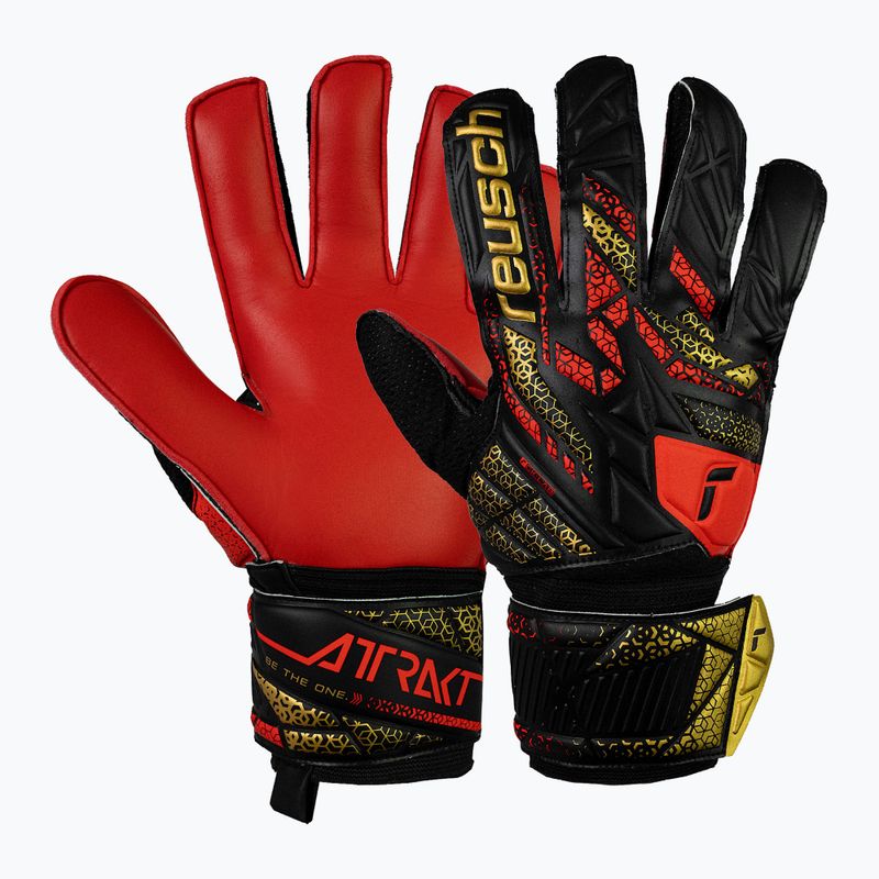 Mănuși de portar Reusch Attrakt Solid black/gold/fiery red