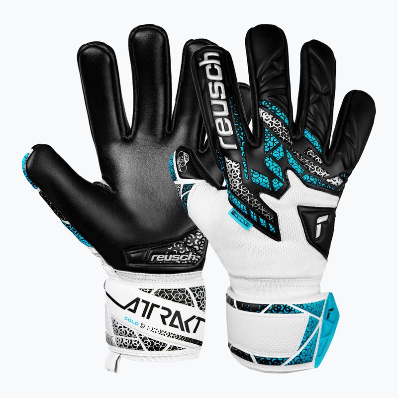 Mănuși de portar pentru copii Reusch Attrakt Gold NC Junior white/silver/black