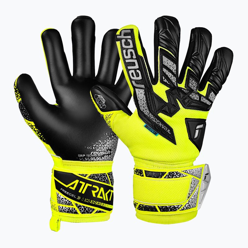 Mănuși de portar pentru copii  Reusch Attrakt Freegel Silver Junior safety yellow/silver/black