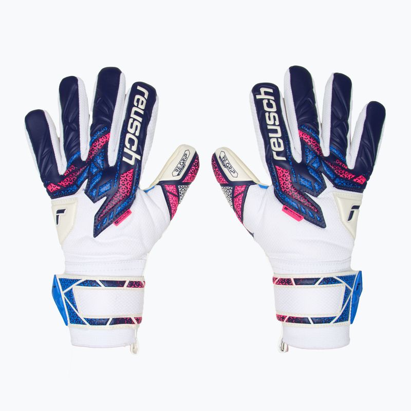 Mănuși de portar pentru copii  Reusch Attrakt RE:GRIP NC Junior blue/pink/white 2