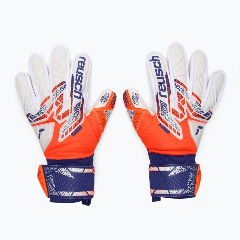 Mănuși de portar Reusch Attrakt Silver shocking orange/energize blue 2