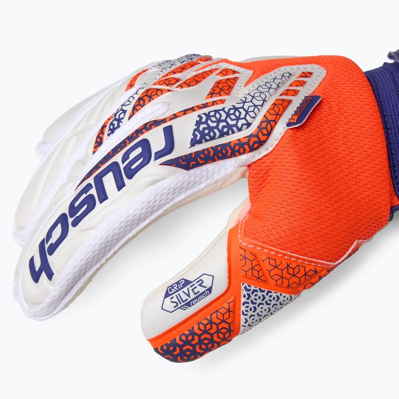 Mănuși de portar Reusch Attrakt Silver shocking orange/energize blue 4