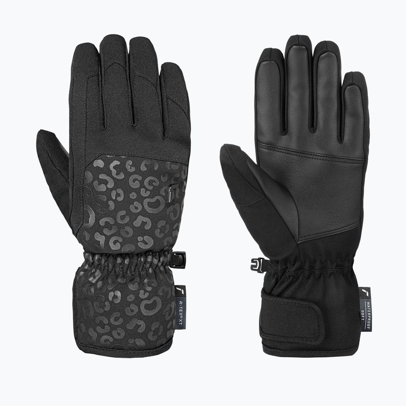 Mănuși de schi damă Reusch Keira R-Tex XT black/black leopard