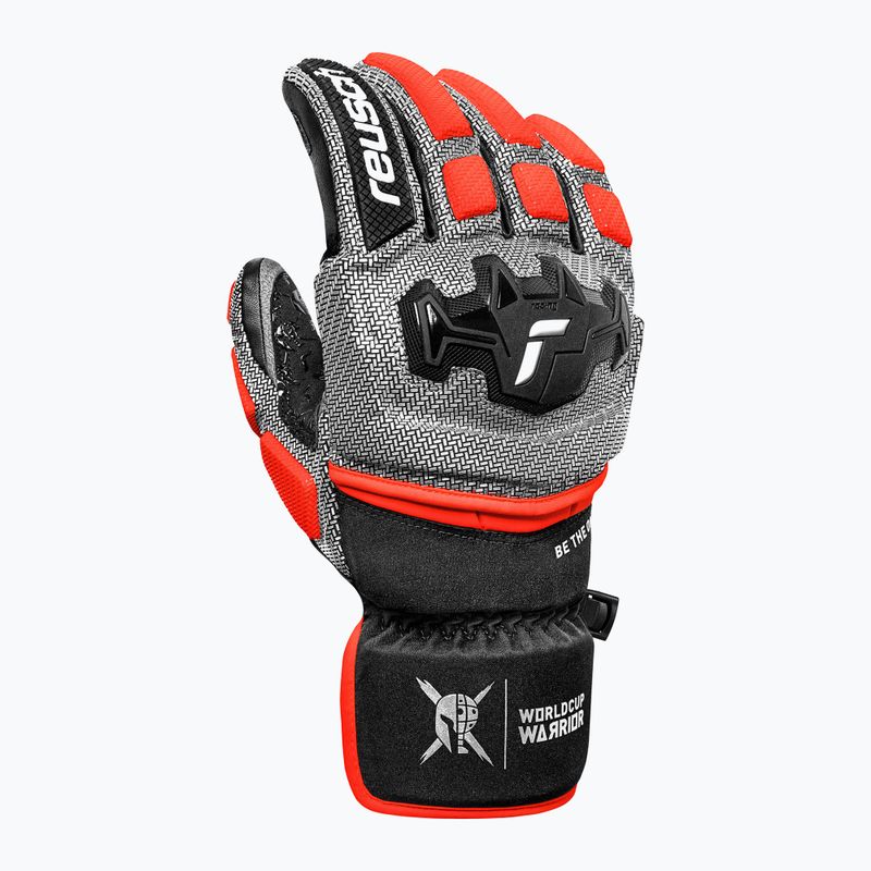 Mănuși de schi pentru bărbați Reusch Worldcup Warrior GS black/silver/fluo red 3