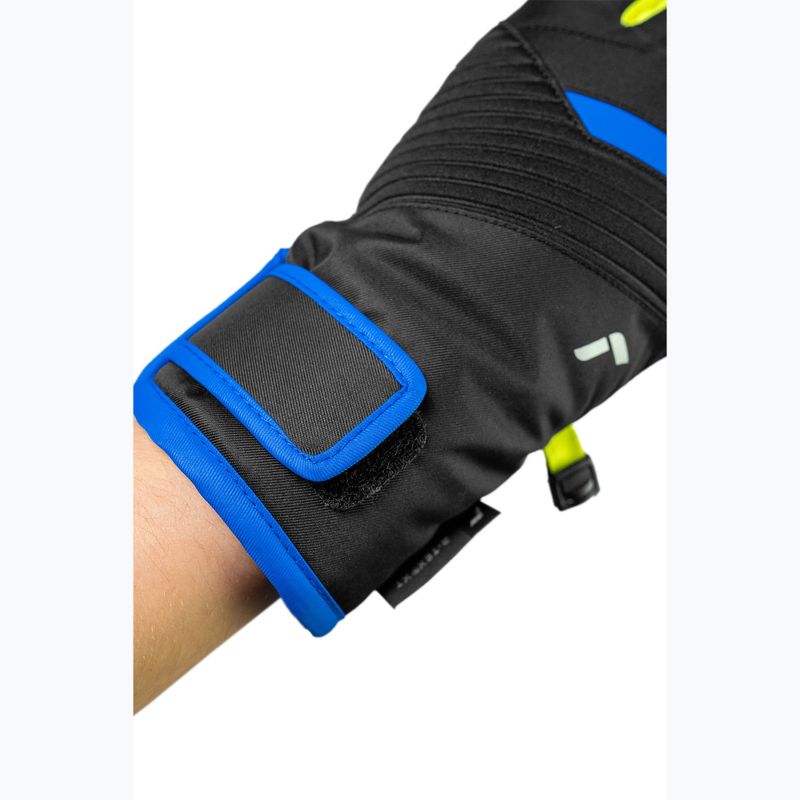 Mănuși de schi pentru copii Reusch Dan R-Tex XT Junior black/brilliant blue/safety yellow 8