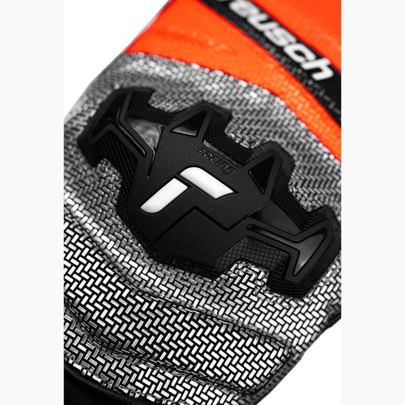 Mănuși de schi pentru copii Reusch Worldcup Warrior GS Mitten black/silver/fluo red 5
