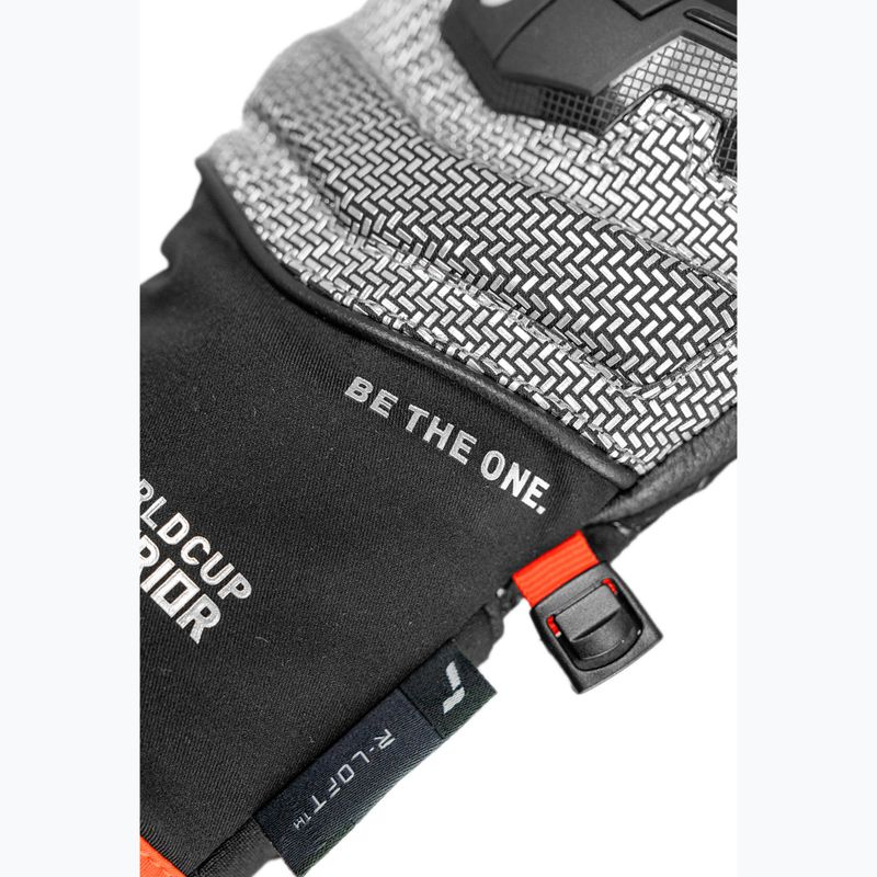 Mănuși de schi pentru copii Reusch Worldcup Warrior GS Mitten black/silver/fluo red 6