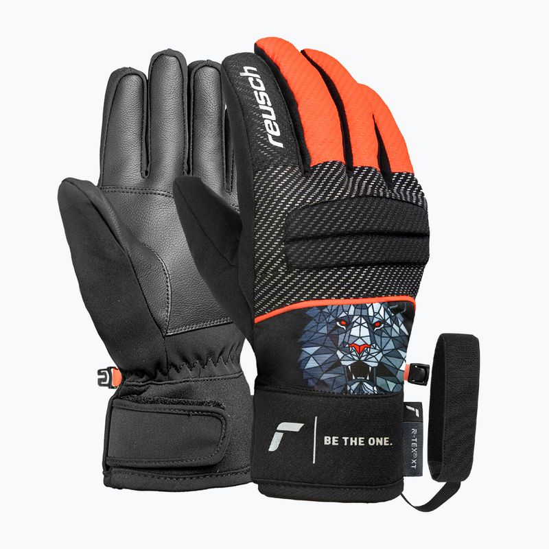 Mănuși de schi pentru copii Reusch Warrior R-Tex XT Junior black/silver/fluorescent red 2