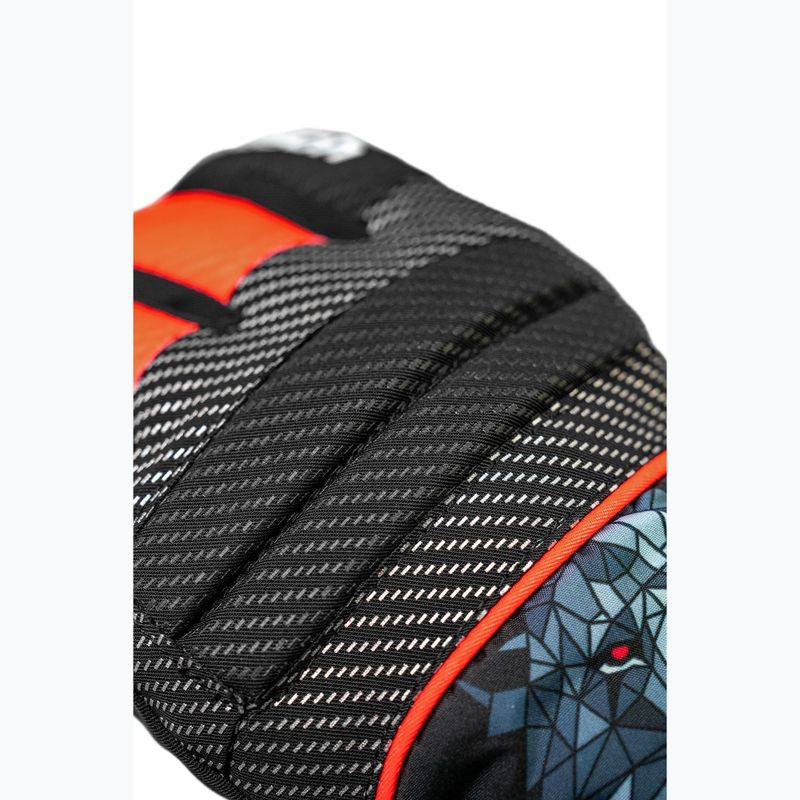 Mănuși de schi pentru copii Reusch Warrior R-Tex XT Junior black/silver/fluorescent red 6