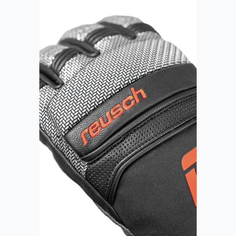 Mănuși de schi pentru bărbați Reusch Alpine Master black/silver/fluo red 7