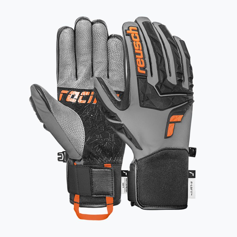 Mănuși de schi pentru bărbați Reusch Ultra steel grey / black / shoc 2