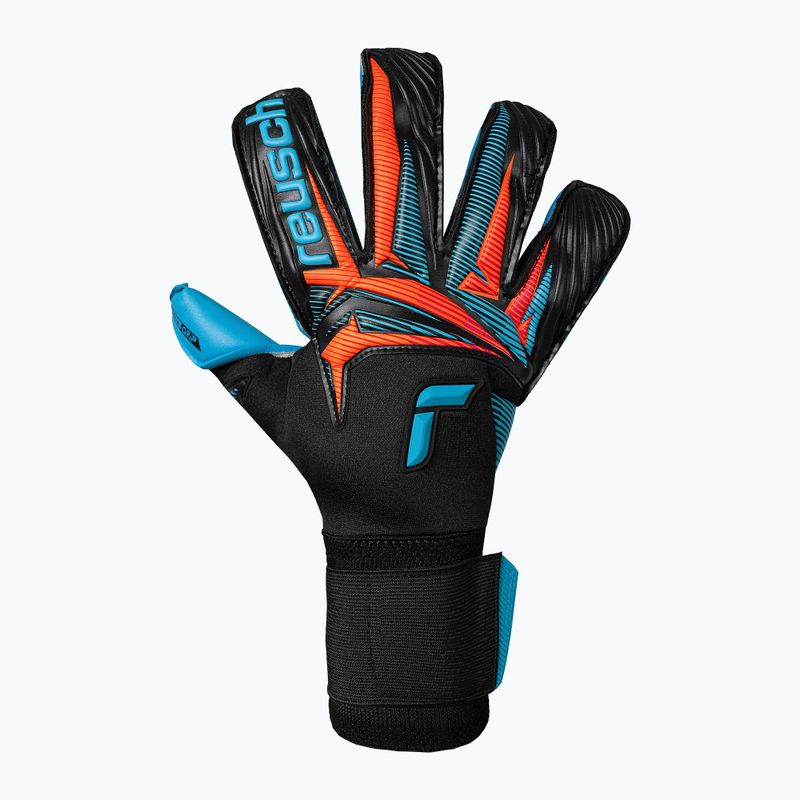 Mănuși de portar Reusch Attrakt Aqua Evolution black/shocking orange/aqua blue 2