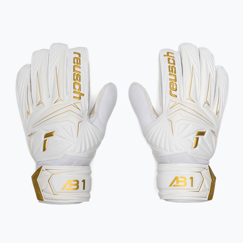 Mănuși de portar pentru copii Reusch Attrakt AB1 Solid Junior white/gold 2