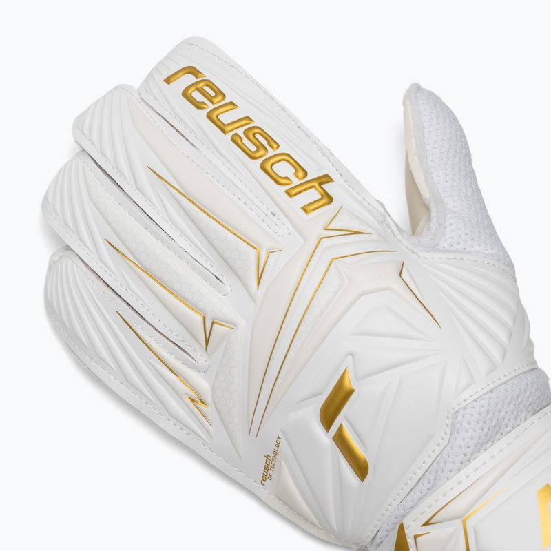 Mănuși de portar pentru copii Reusch Attrakt AB1 Solid Junior white/gold 4