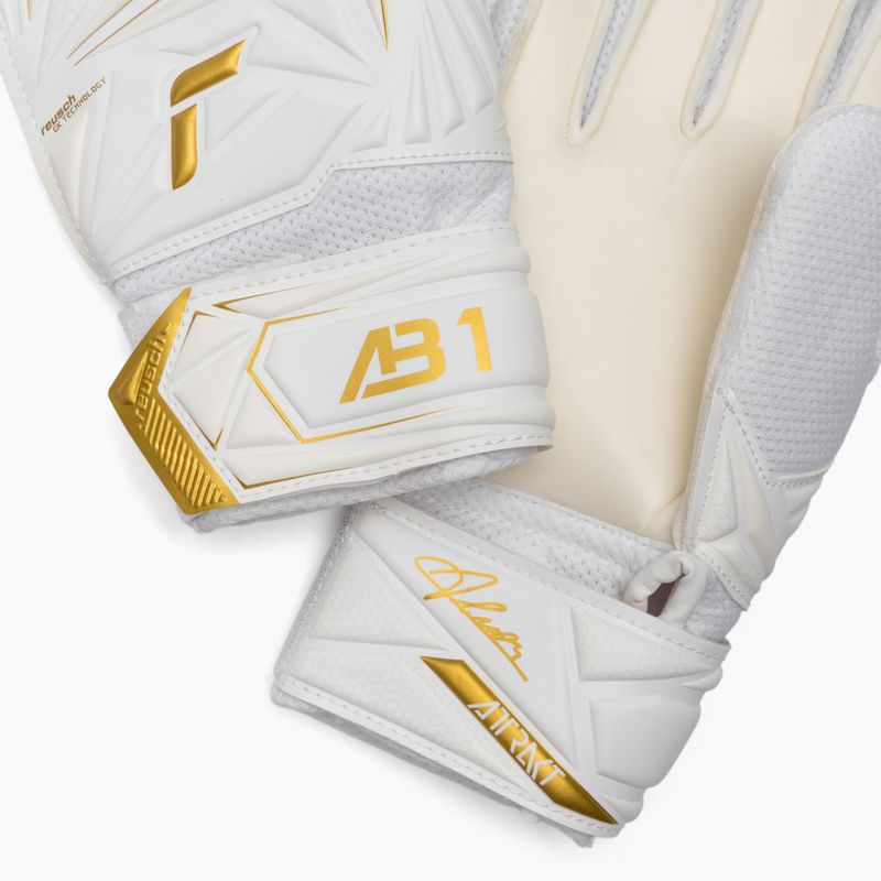 Mănuși de portar pentru copii Reusch Attrakt AB1 Solid Junior white/gold 5
