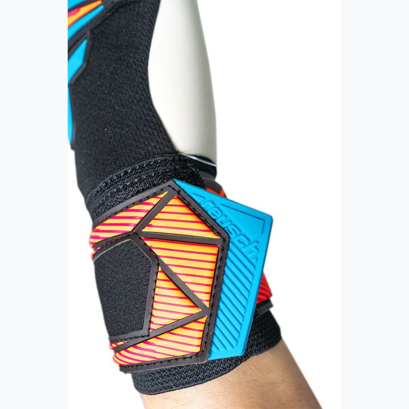 Mănuși de portar Reusch Attrakt Freegel Advance black/aqua blue/shocking orange 7