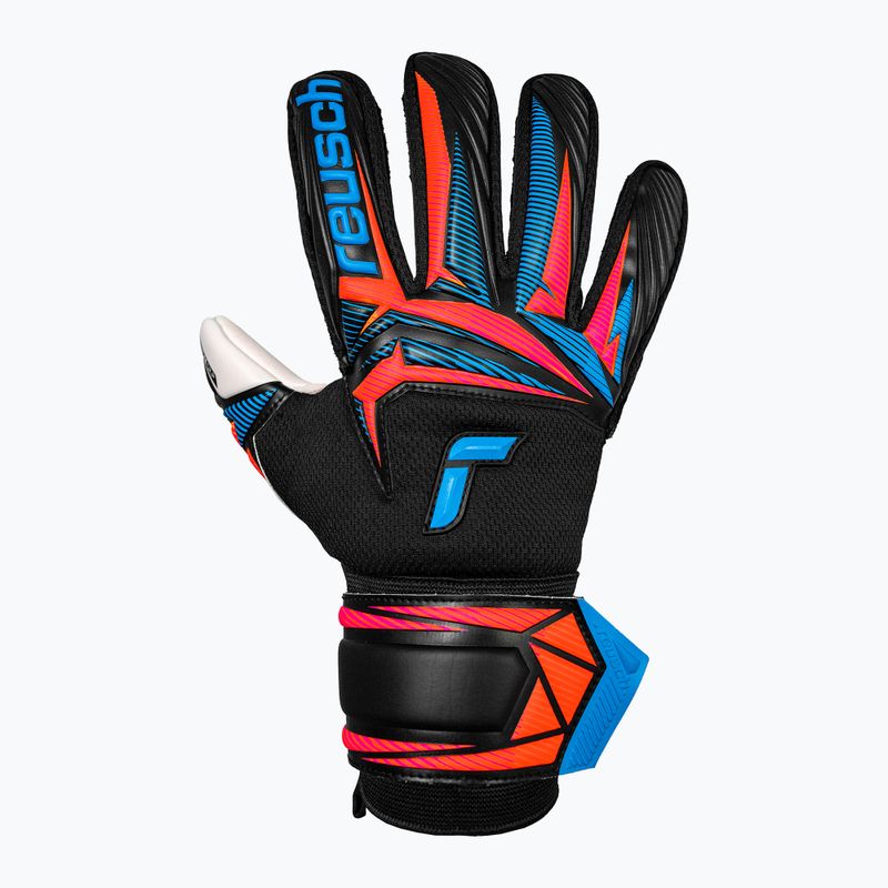Mănuși de portar Reusch Attrakt Advance black/aqua blue/shocking orange 2