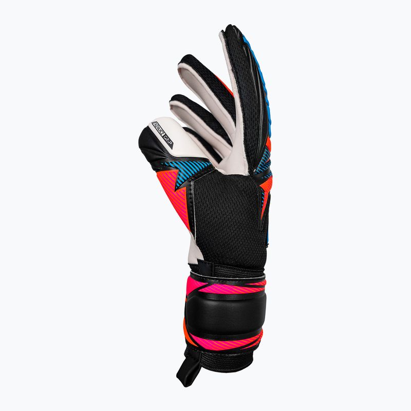 Mănuși de portar Reusch Attrakt Advance black/aqua blue/shocking orange 4
