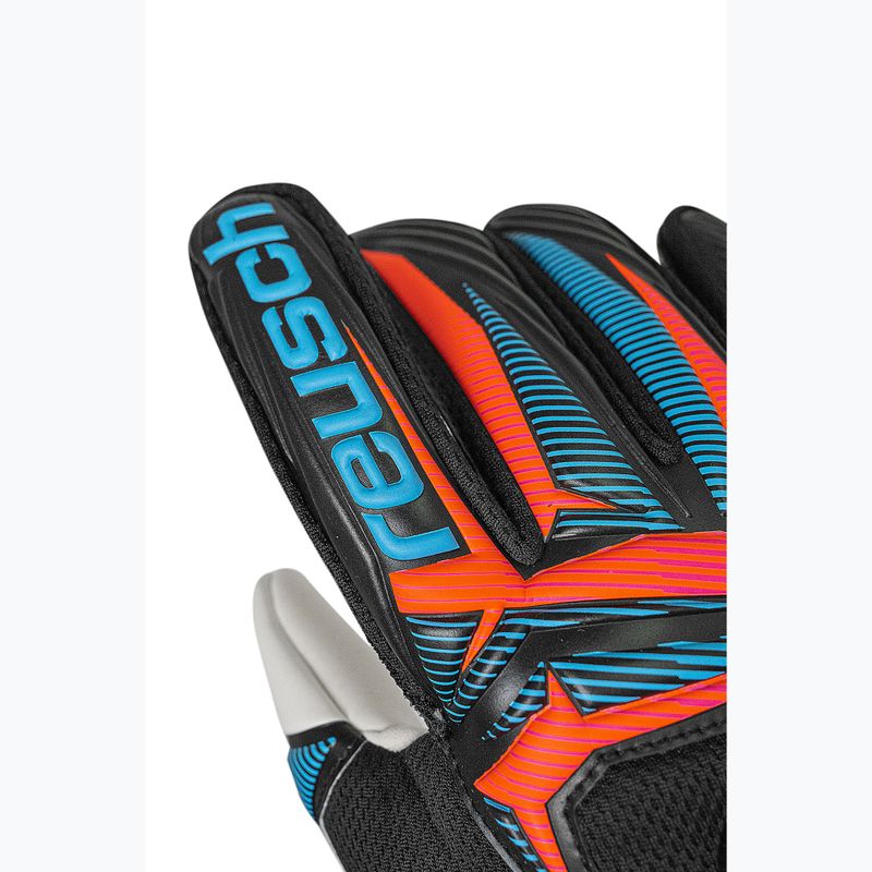 Mănuși de portar Reusch Attrakt Advance black/aqua blue/shocking orange 5