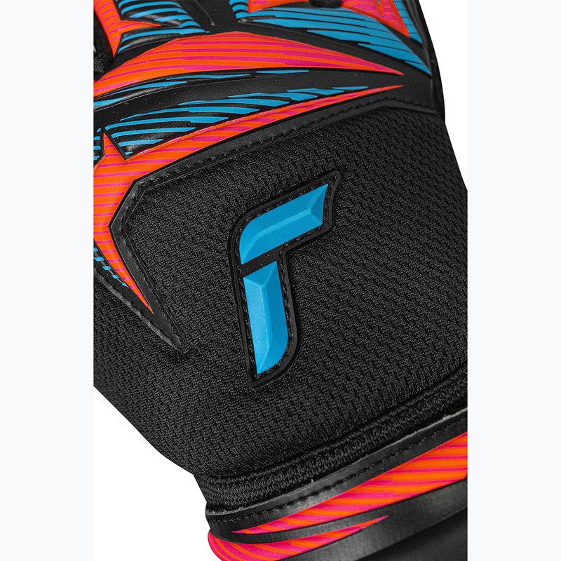 Mănuși de portar Reusch Attrakt Advance black/aqua blue/shocking orange 6