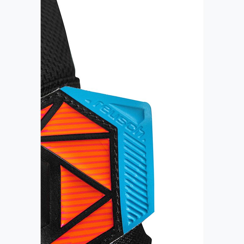 Mănuși de portar Reusch Attrakt Advance black/aqua blue/shocking orange 7