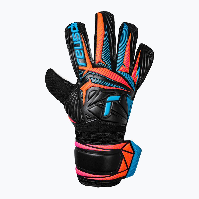 Mănuși de portar Reusch Attrakt Solid black/aqua blue/shocking orange 2