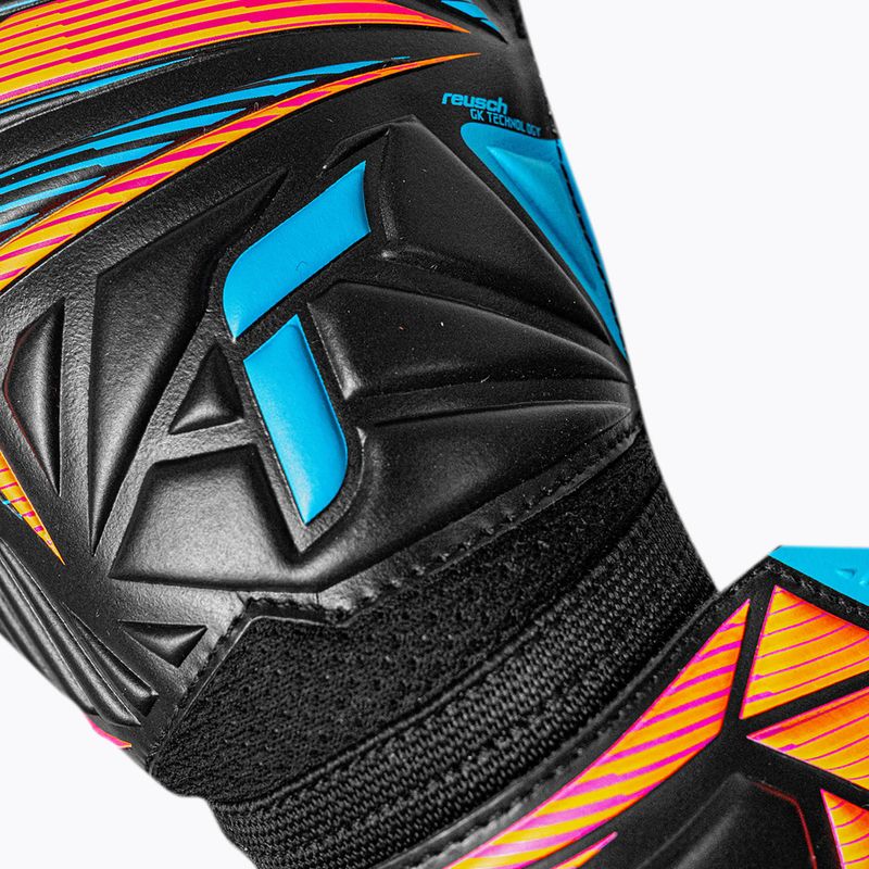 Mănuși de portar Reusch Attrakt Solid black/aqua blue/shocking orange 5