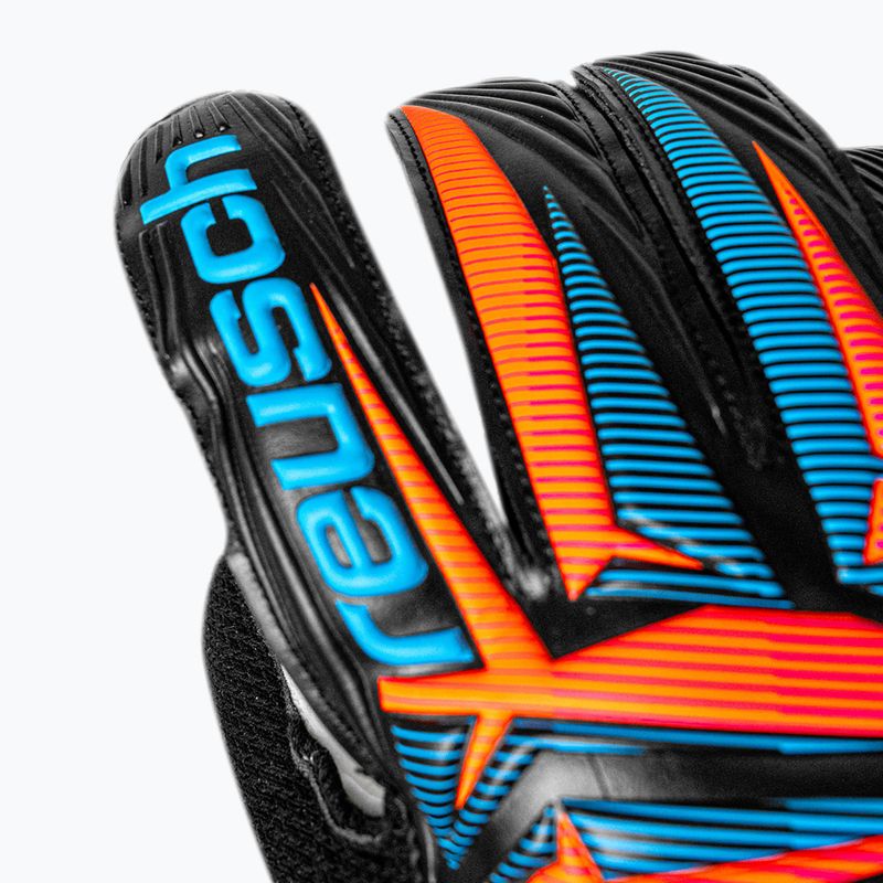 Mănuși de portar Reusch Attrakt Solid black/aqua blue/shocking orange 6