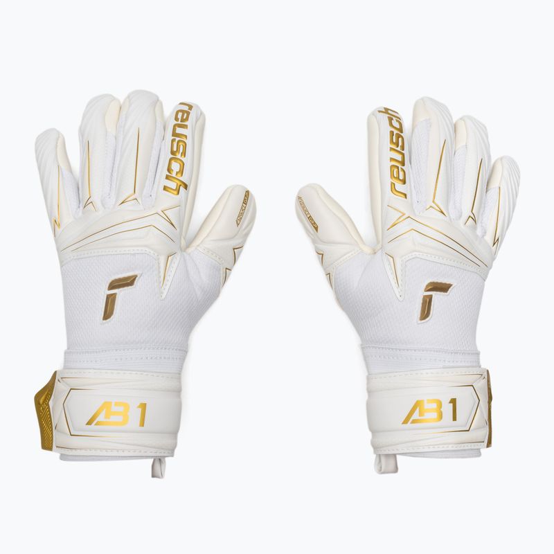 Mănuși de portar pentru copii Reusch Attrakt AB1 Advance Junior white/gold 2