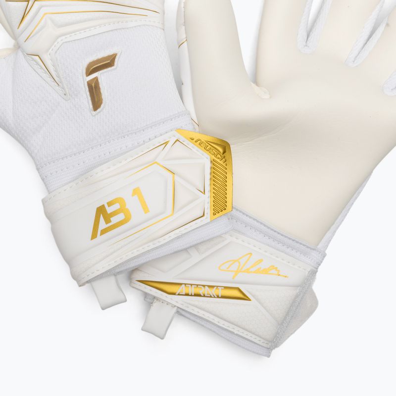 Mănuși de portar pentru copii Reusch Attrakt AB1 Advance Junior white/gold 5