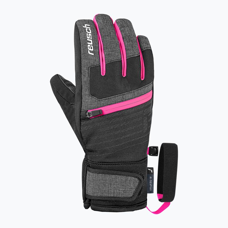 Mănuși de schi pentru copii Reusch Leo R-Tex XT black/black melange/pink glo 2