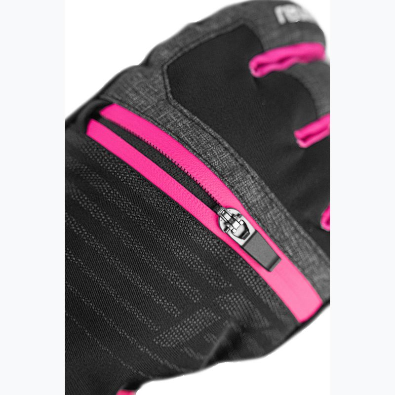 Mănuși de schi pentru copii Reusch Leo R-Tex XT black/black melange/pink glo 6