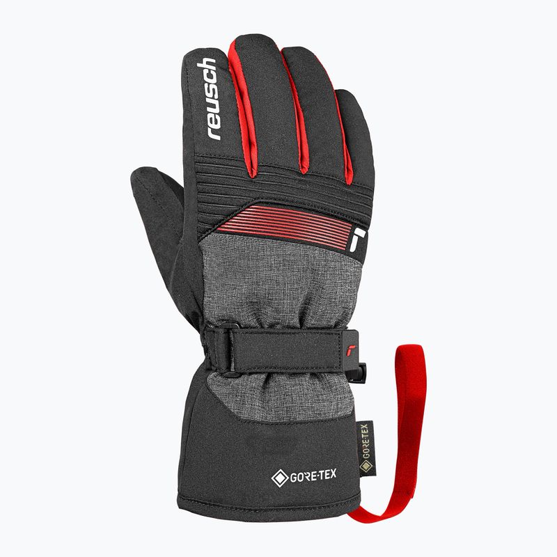 Mănuși de schi pentru copii Reusch Rocket GORE-TEX black/black melange/fire red 2