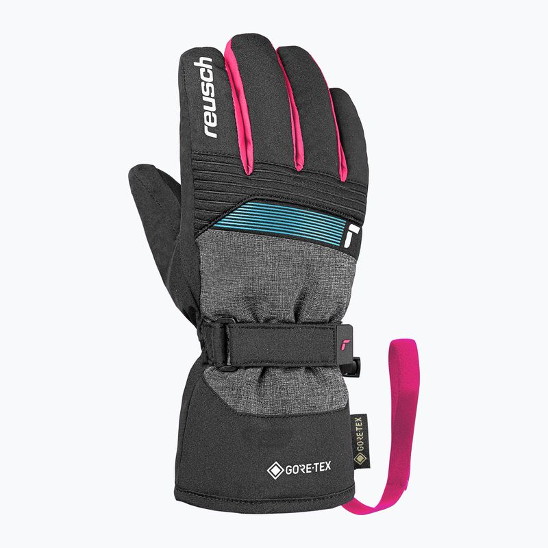 Mănuși de schi pentru copii Reusch Rocket GORE-TEX black/black melange/pink glo 3