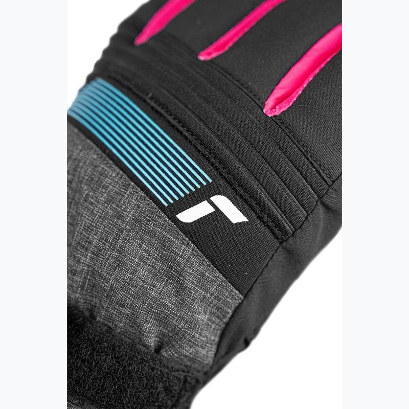 Mănuși de schi pentru copii Reusch Rocket GORE-TEX black/black melange/pink glo 5