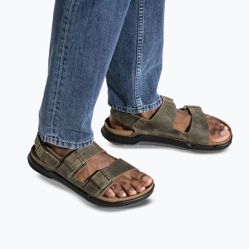Sandale pentru bărbați BIRKENSTOCK Milano Crosstown Oiled Leather Regular faded khaki 8